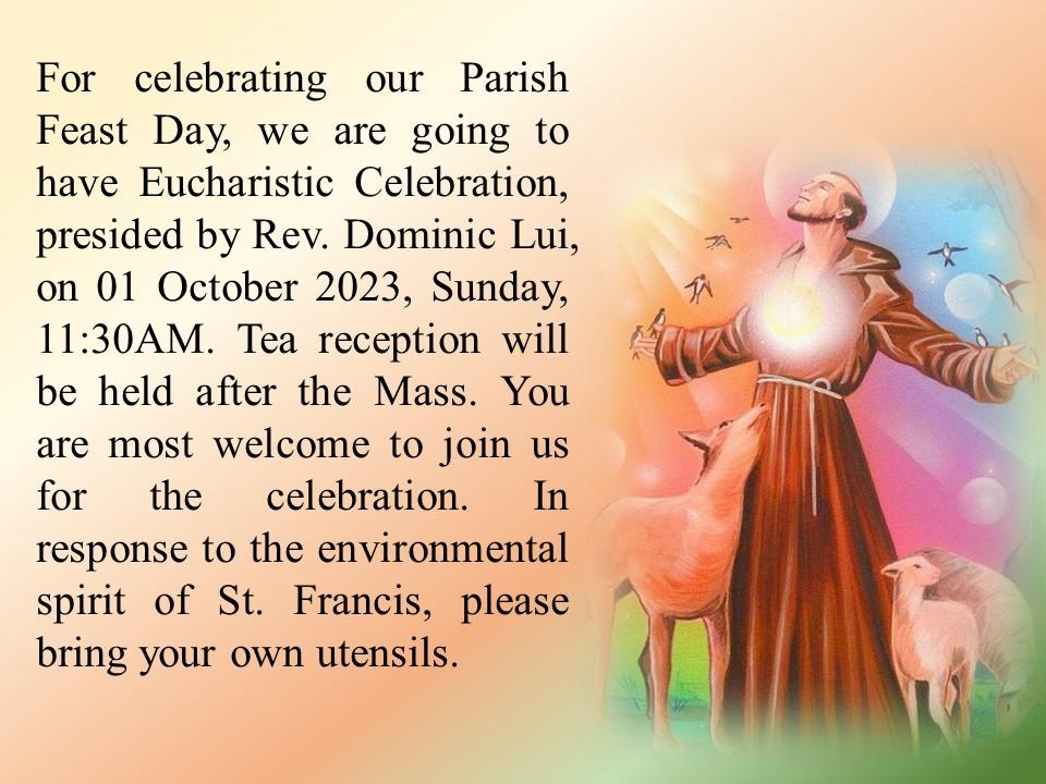 20230917 24th Sunday of Ordinary Time Announcements (Eng)